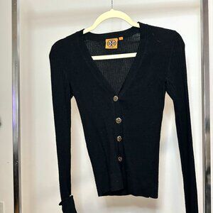 Black V neck Tory Burch Cardigan | XXS